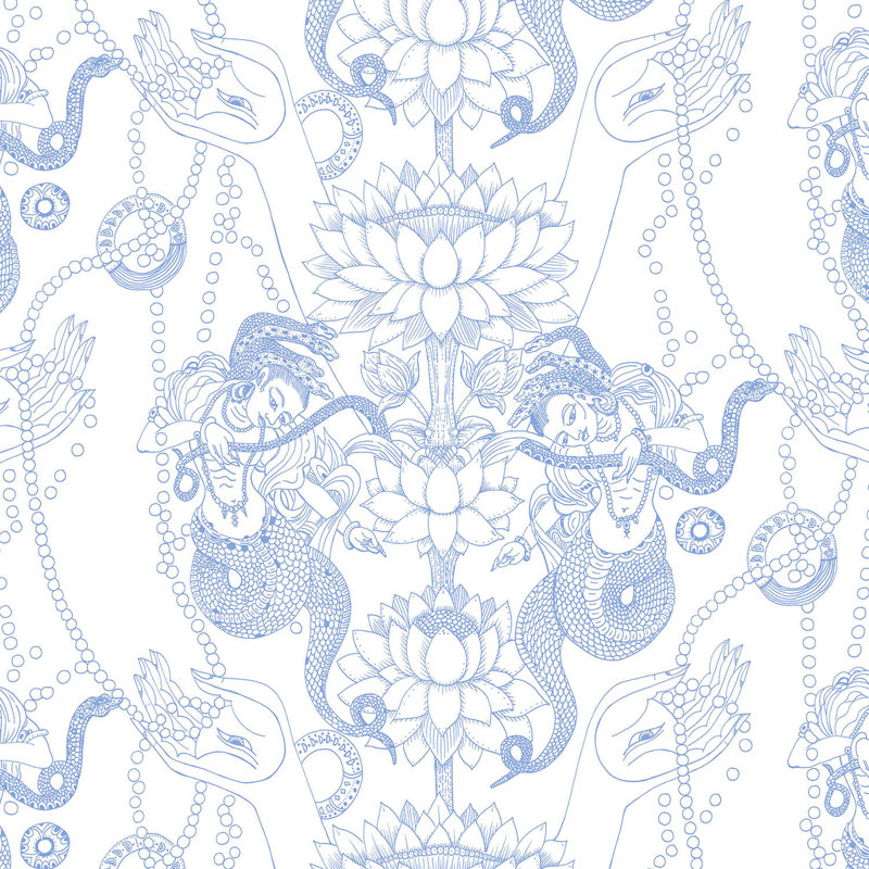 Naga Lotus, Non-Woven, Dusk Blue