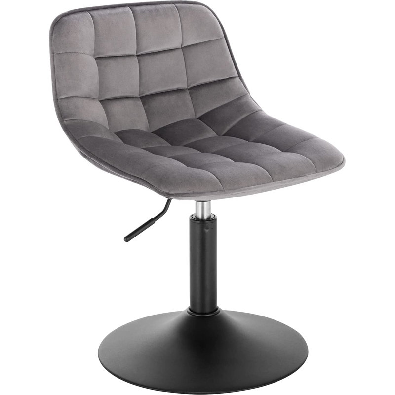 Suncrest Swivel Upholstered Adjustable Height Counter Stool with Metal Frame, Dark Grey