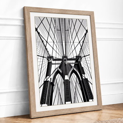 Brooklyn Bridge Ascendant Industrial - Framed Print