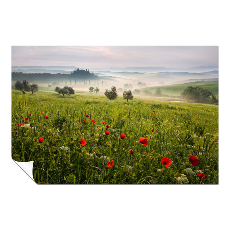 Green Hills On A Foggy Morning Landscape - No Frame Print, 76cm H x 51cm W x 1cm D