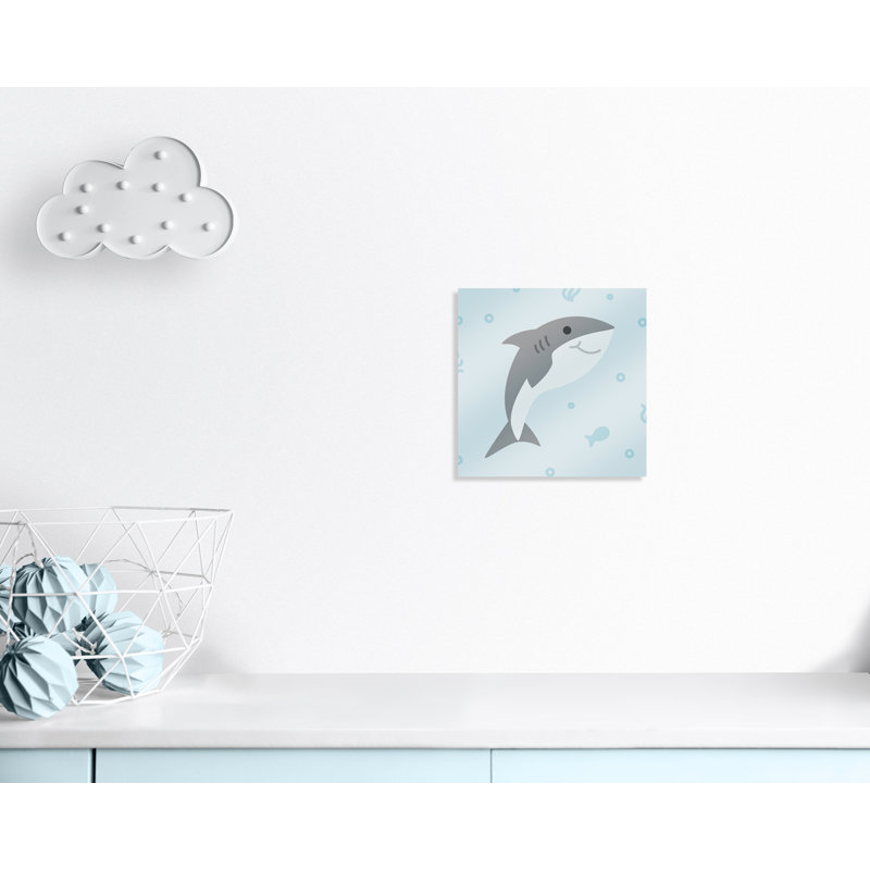 «Happy Shark», impression sur papier, H 16 po x l 16 po x P 1,5 po, Canevas