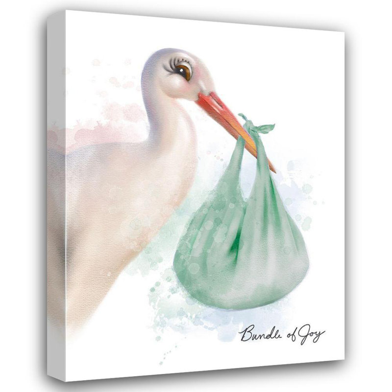 Art sur toile tendue par Red Gallery Barrel Studio® Piotrowicz, Matthew: Baby Stork Green, H 47 po x l 36 po