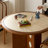 Beige Brown Bound Sintered Stone Solid Wood Dining table