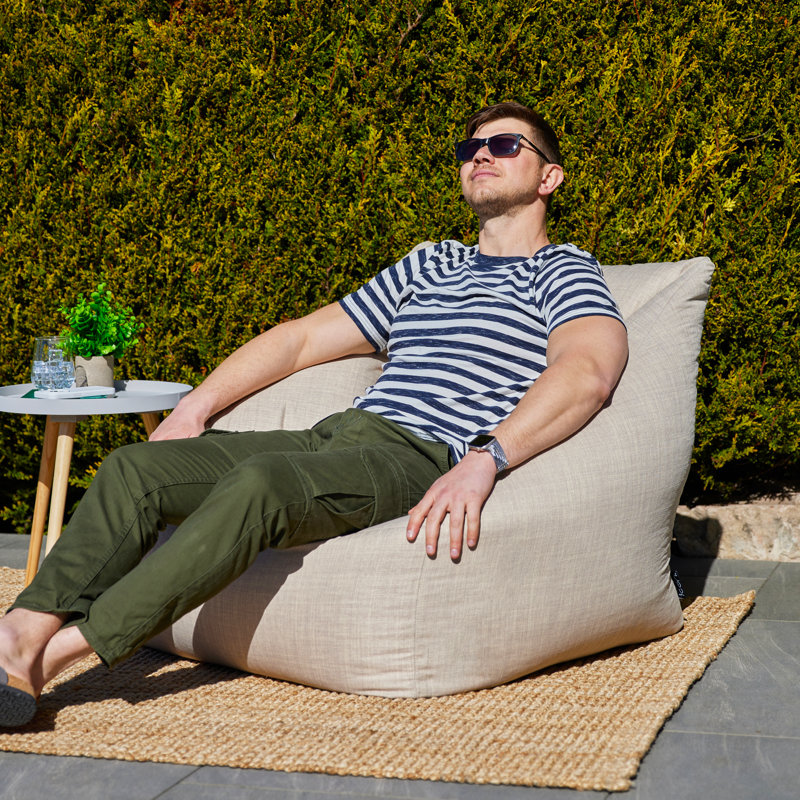 Natalia Outdoor Woven Armchair Bean Bag, Beige
