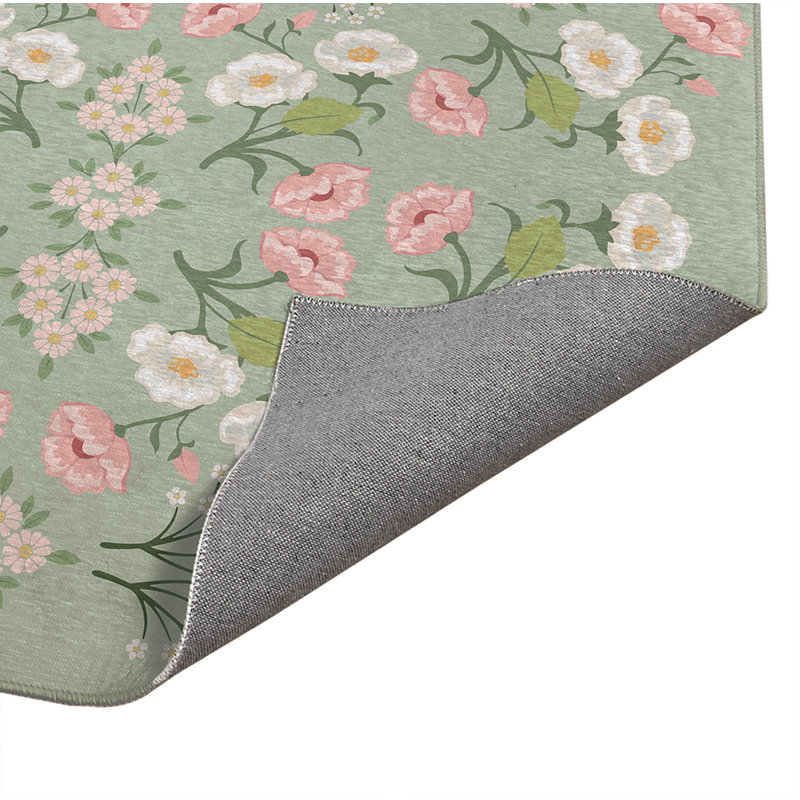Tapis de bureau léger May Flowers, L 48 po x P 72 po, Sauge
