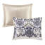 6 pièces courtepointe réversible marine / brun clair avec coussins décoratifs, double / grand. Mise à jour de la courtepointe à motif cachemire 100% microfibre. Revers doux. 2 taies décoratives et 3 coussins décoratifs. Lavable à la machine et nettoyage des taches moderne-118640261