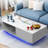 Rectangle High Gloss Coffee Table With Drawer, Sofa Side Central Table With 16 Colors Led Light-849704037
