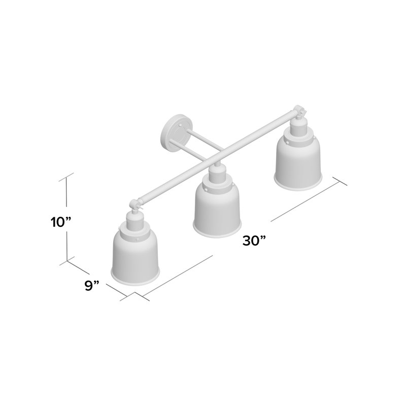 Éclairage pour salle de bain à 3 lumières à intensité variable Dominica, Bronze huilé, Transparent, LED