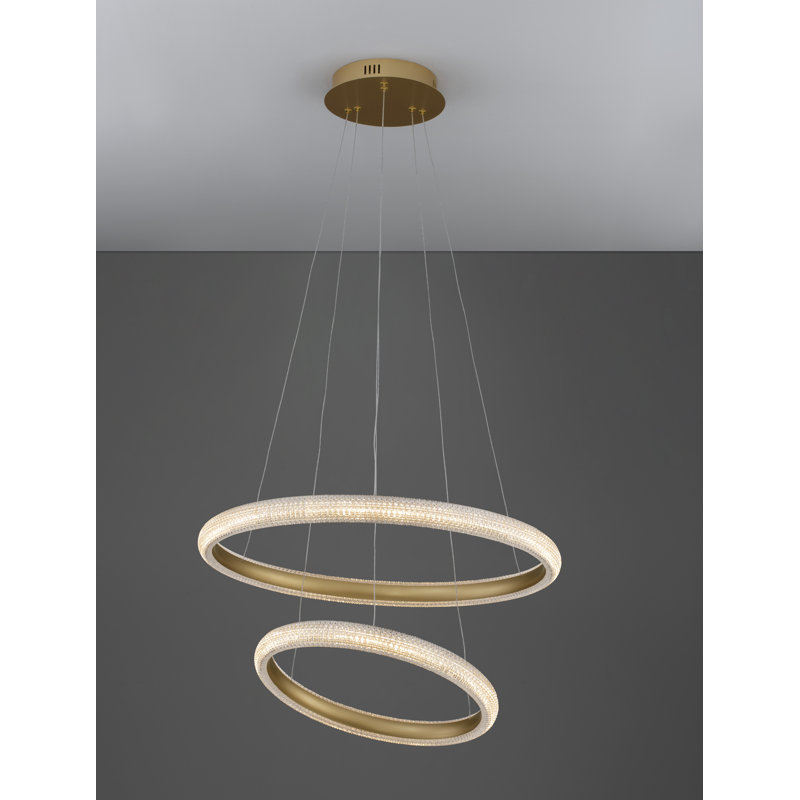 2 - Light Gold LED Crystal Pendant