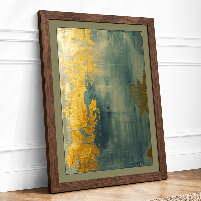Vertical Contemplation Abstract - Framed Print, A2 - 59.4 x 42.0 cm, Walnut