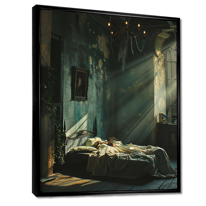 «Sunshine In Teal Rustic Boho Interior - Sunrise & Sunset», reproduction d'art murale, H 20 po x l 12 po x P 1 po