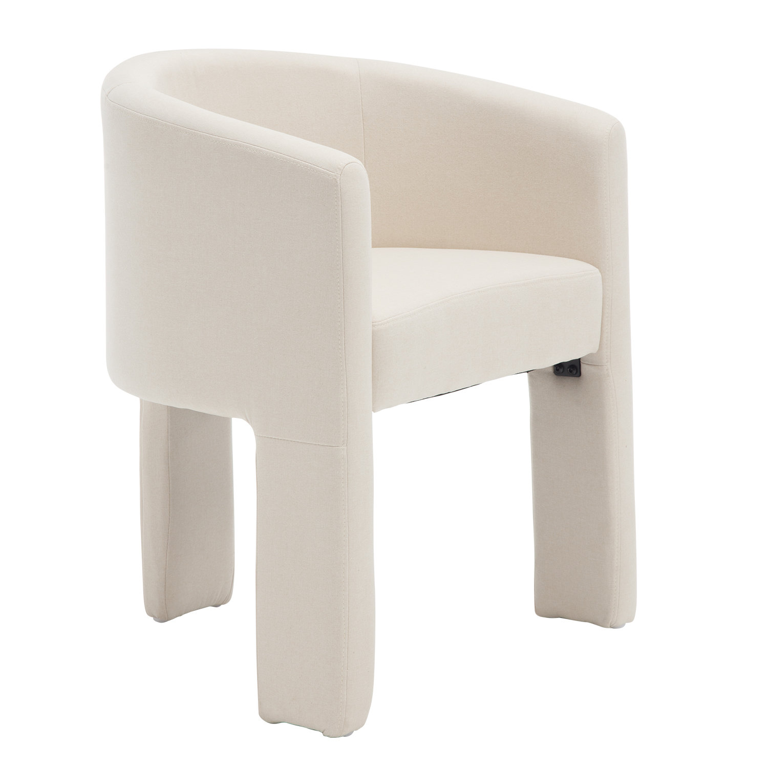 Ivy Bronx Modern Barrel Dining Chair With Solid Wood Legs, Upholstered