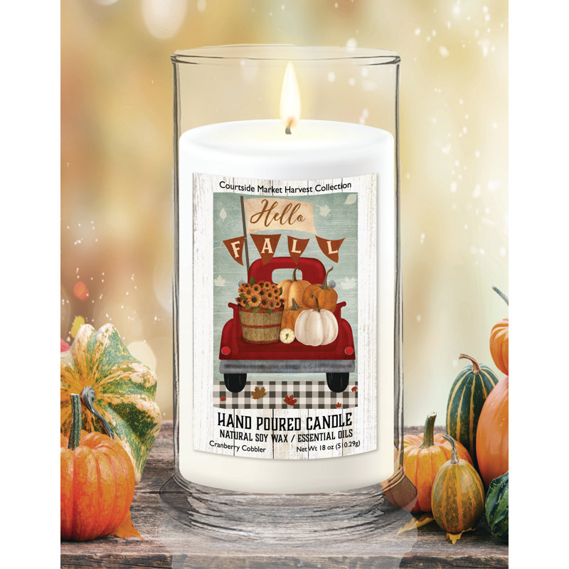 Hello Fall 18 oz Status Candle Glass