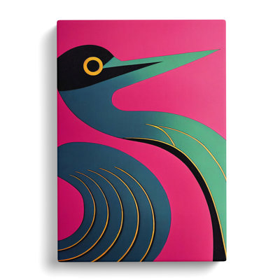 XC1022-1750X Curved Bird Abstract - Wrapped Canvas Print