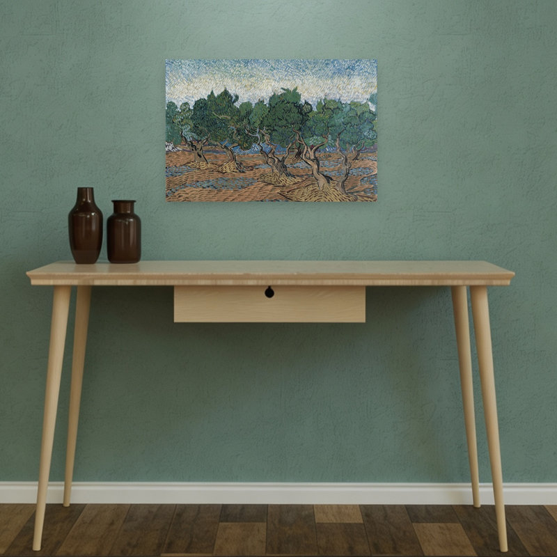 Olive Grove, 1889 Abstract Contemporary Landscape Tree Wall Art Print by Vincent Van Gogh - Wrapped Canvas Print