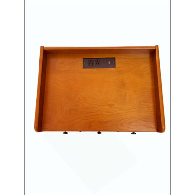Table de bout à 3 tiroirs avec station de charge supérieure, avec prises et ports USB, pieds en bois massif, grande table de bout centrale pour chambre à coucher, salon