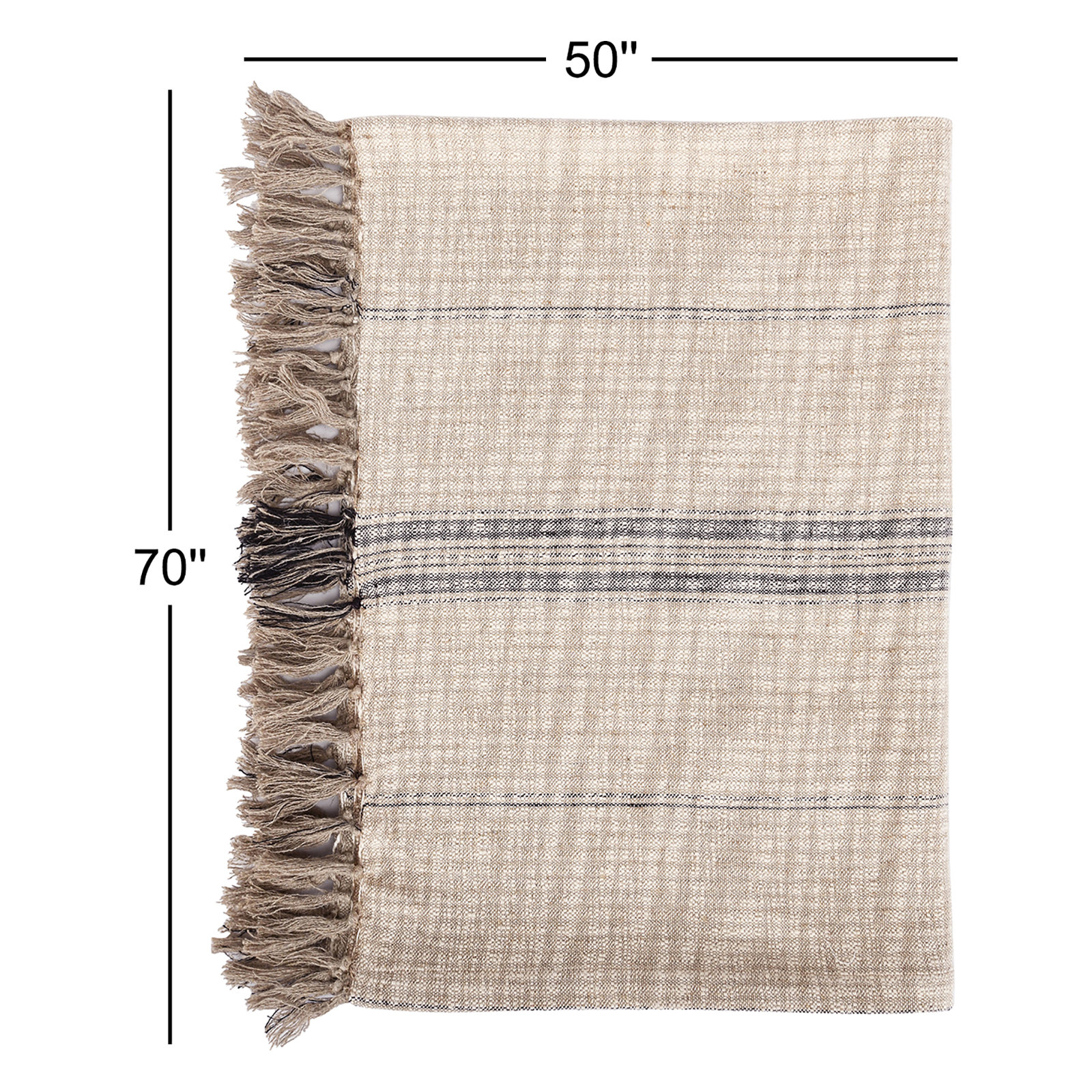 Ria Woven Throw, Natural/Black