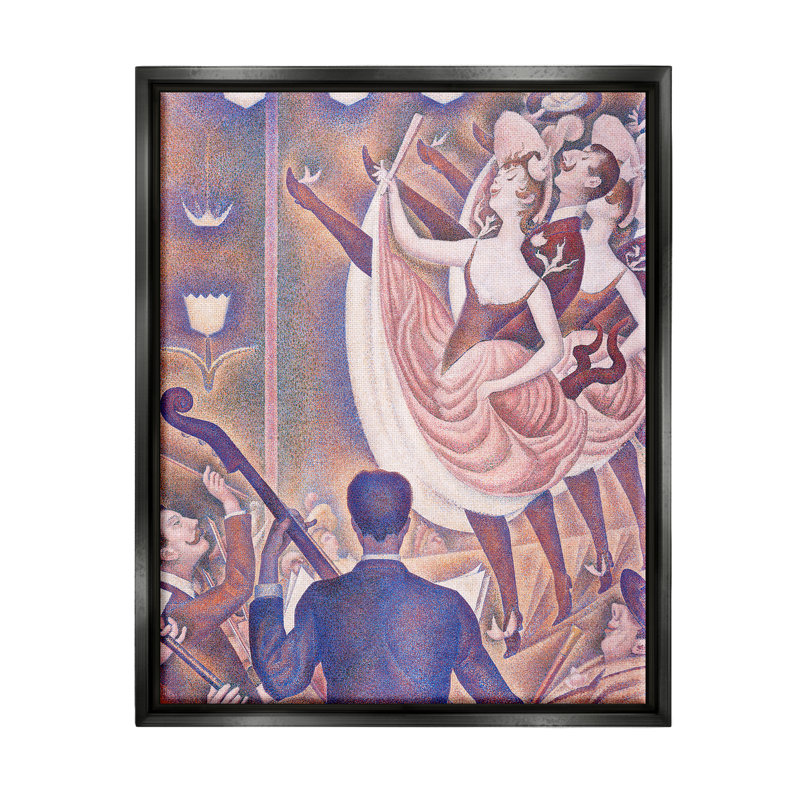 «La Chahut Classic» par George Seurat - Peinture, Cadre noir, H 21 po x l 17 po x P 1,5 po