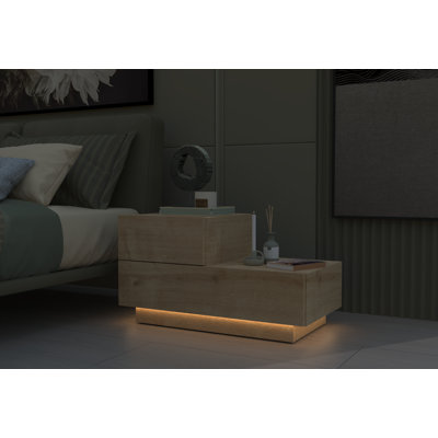 70cm W Manufactured Wood Bedside Table