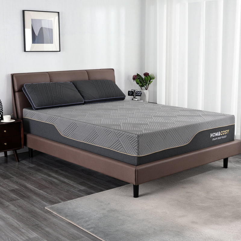 Matelas en mousse à mémoire de forme de 10 pouces, matelas rafraîchissant de thé vert / gel avec housse en soie glacée, matelas mi-ferme de qualité supérieure pour les maux de dos
