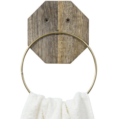 Mango Wood Wall Mounted Towel Ring