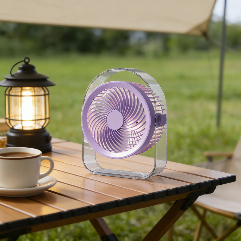 Ventilateur de bureau à 5 vitesses kbndieu, silencieux et portatif, rechargeable par USB convenant aux bureaux, Purple