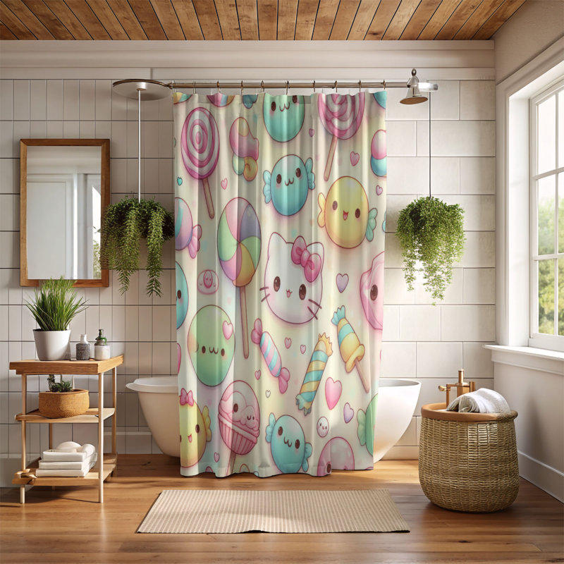 Rideau de douche Soft Soft Vibes - 1 pièce, H 74 po x l 71 po