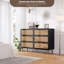 Commode 6 tiroirs en rotin pour chambre à coucher, commode avec tiroirs profonds