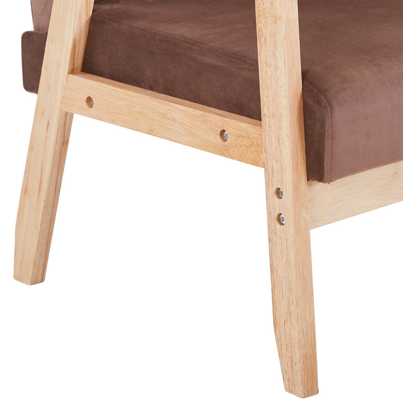 Bleona Velvet Accent Chair For Living Room, Mid Century Modern Relaxing Armchair With Solid Wood Frame & Soft Cushion, Reading Leisure Chair With Back