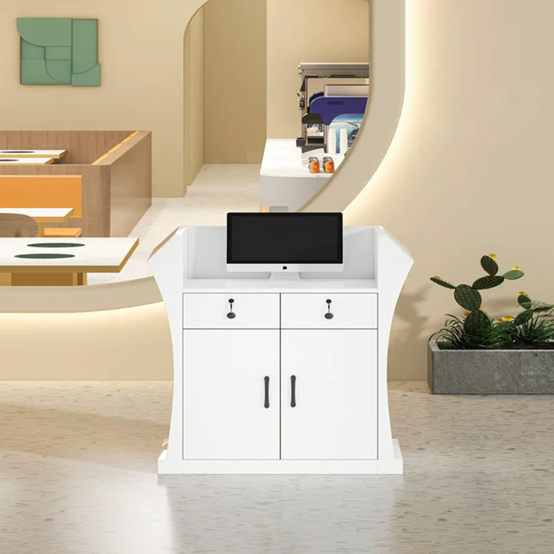Modern Rectangular Manufactured Wood Reception Desk, 39.37