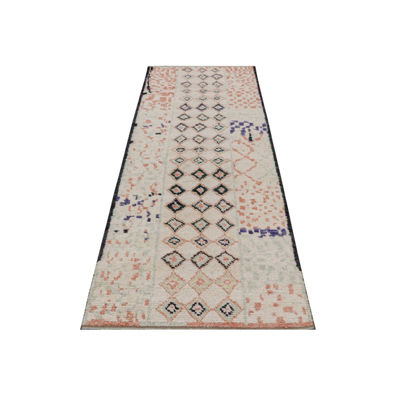 Moroccan Hand Knotted Area Rug, Runner 3' x 12'