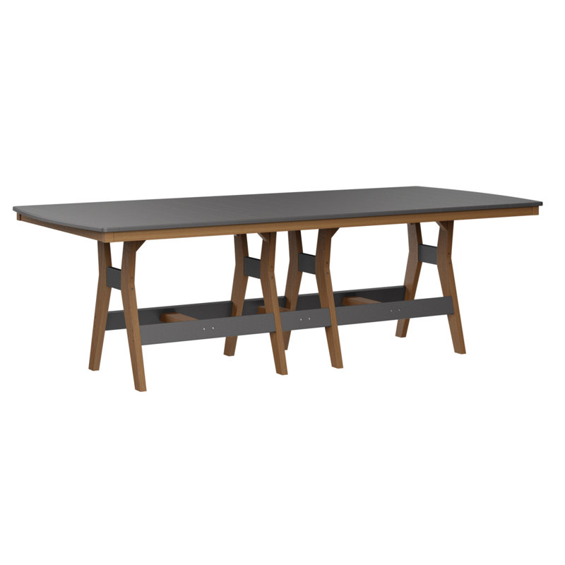 Harbor Outdoor Dining Table, Natural Teak, Smoke Gray
