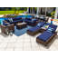Ensemble complet de patio en rotin Sunbrella avec coussins 19 pièces Yussuf-95862787-95862792