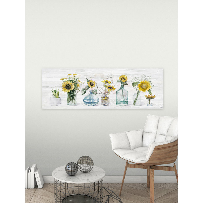 «Sunflower Delight», reproduction sur toile tendue, H 10 po x l 30 po x P 1,5 po