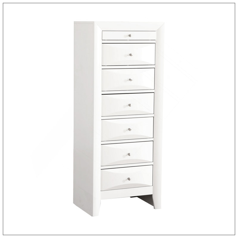 Commode pour femme 7 tiroirs Marilla, blanc, Blanc