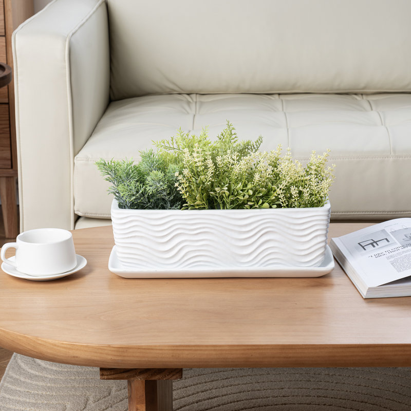 Jardinière d'intérieur d'intérieur en céramique blanche