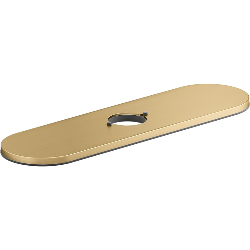 Tone Three-Hole Kitchen Faucet Escutcheon, Vibrant Brushed Brass