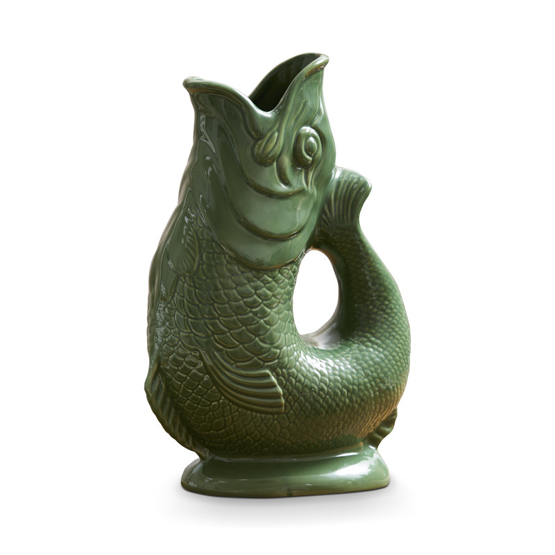  Original Gurgle Jug, Earthenware, Iconic UK Heritage, Made in Stoke-on-Trent, 0.6 L, Green