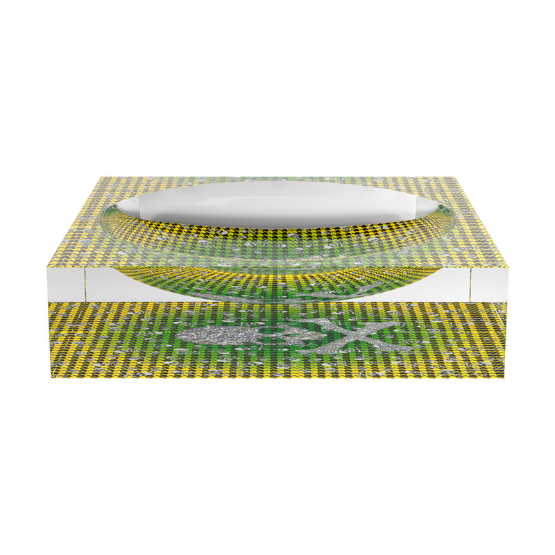 CrossBones Houndstooth Acrylic Candy Catchall Dish, Green Yellow