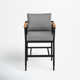 Florentine 26" Teak Patio Bar Stool with Cushion
