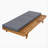 LOUNGE CHAISE SET, SPACE AVAILABLE ON ONE SIDE,ACACIA SOLID WOOD WITH LOUNGE CUSHION (CREAM & TRIPLE FOLD) - MATCHING DARK GREY VERSION AVAILABLE-1898868613