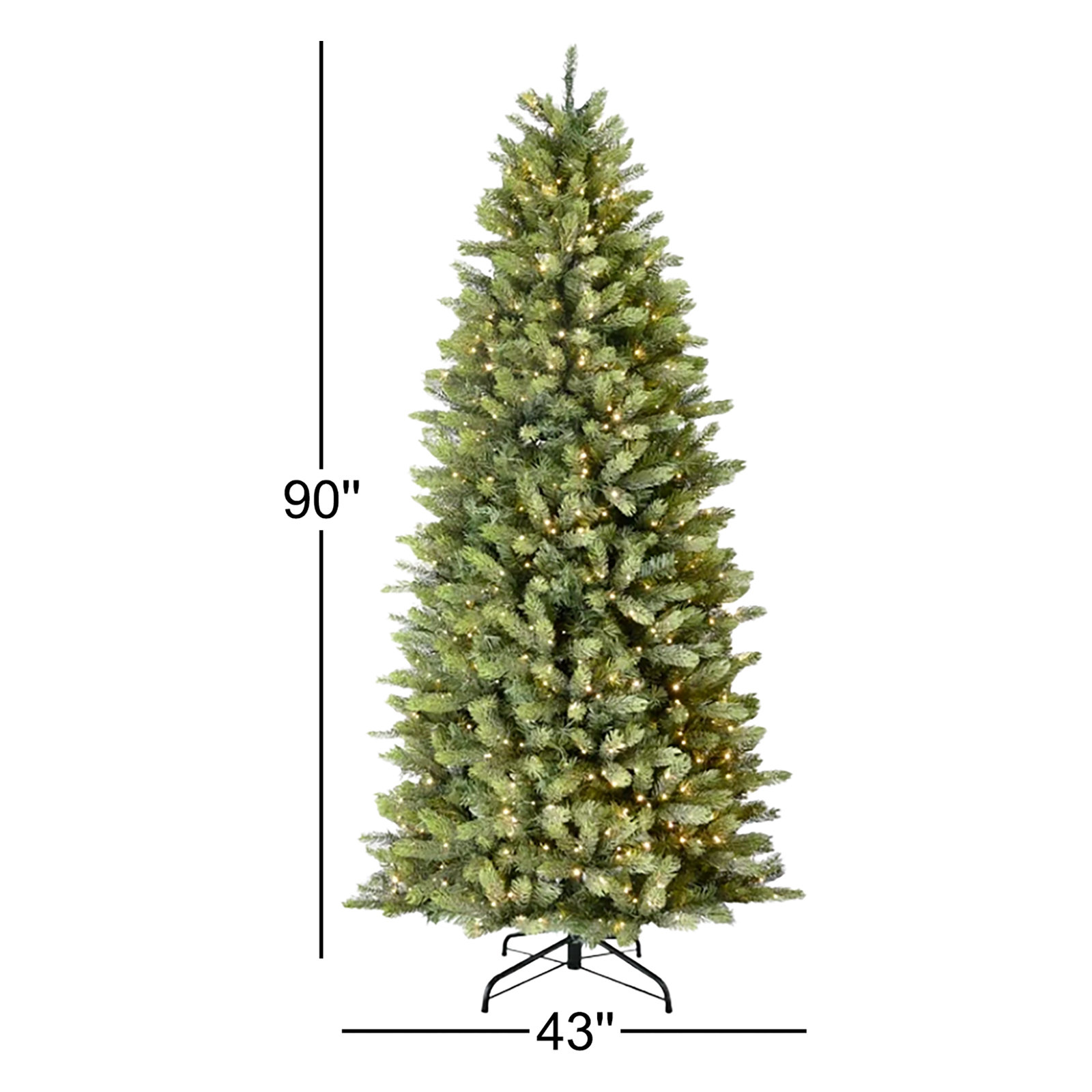 Slim 9' Pre-Lit Fir Christmas Tree, 7.5' H