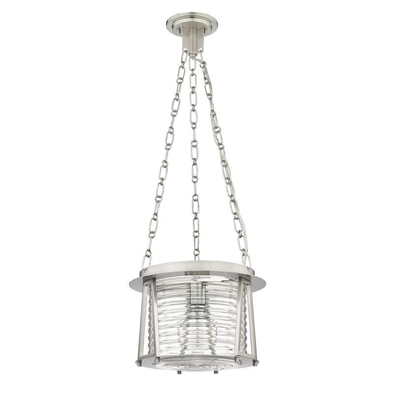 Luminaire suspendu unique à 1 lumière Analicia, Nickel brossé