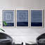 Indigo Tile IV - ensemble de 3 impressions sur toile encadrées-1875451984-1875451975