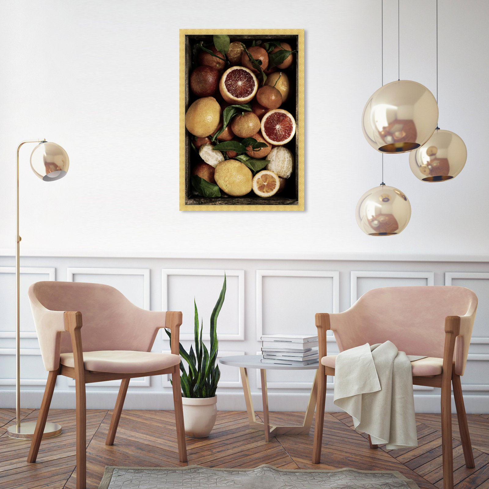 Fruit Still Life Canvas by Oliver Gal, Gold, 32" H x 22" W