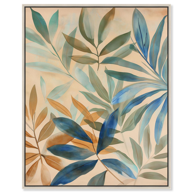Feuille de labyrinthe I, impression florale Boho par Art Remedy, H 21 po x l 17 po, Cadre argenté