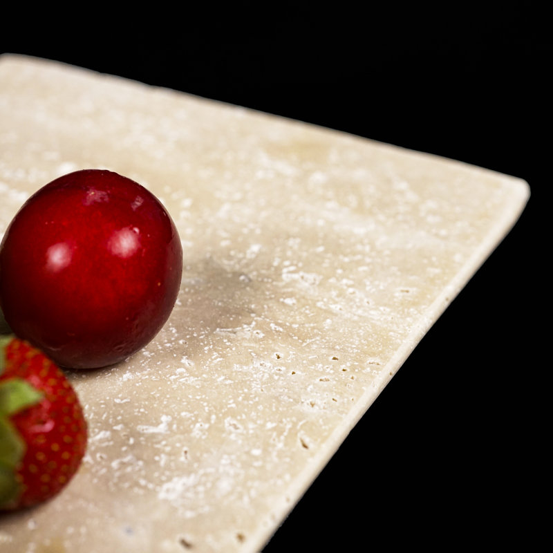 Natural Rectangular Travertine Serving Tray – Decorative Stone Vanity Tray for Kitchen, Bathroom & Tabletop, Beige