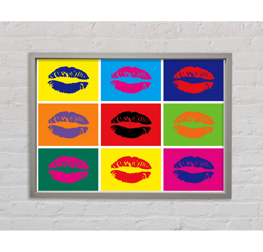 Lippen Pop Art Gerahmter Druck Wandkunst