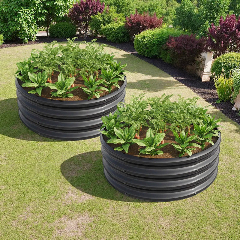 2PCS Round Raised Garedn Bed