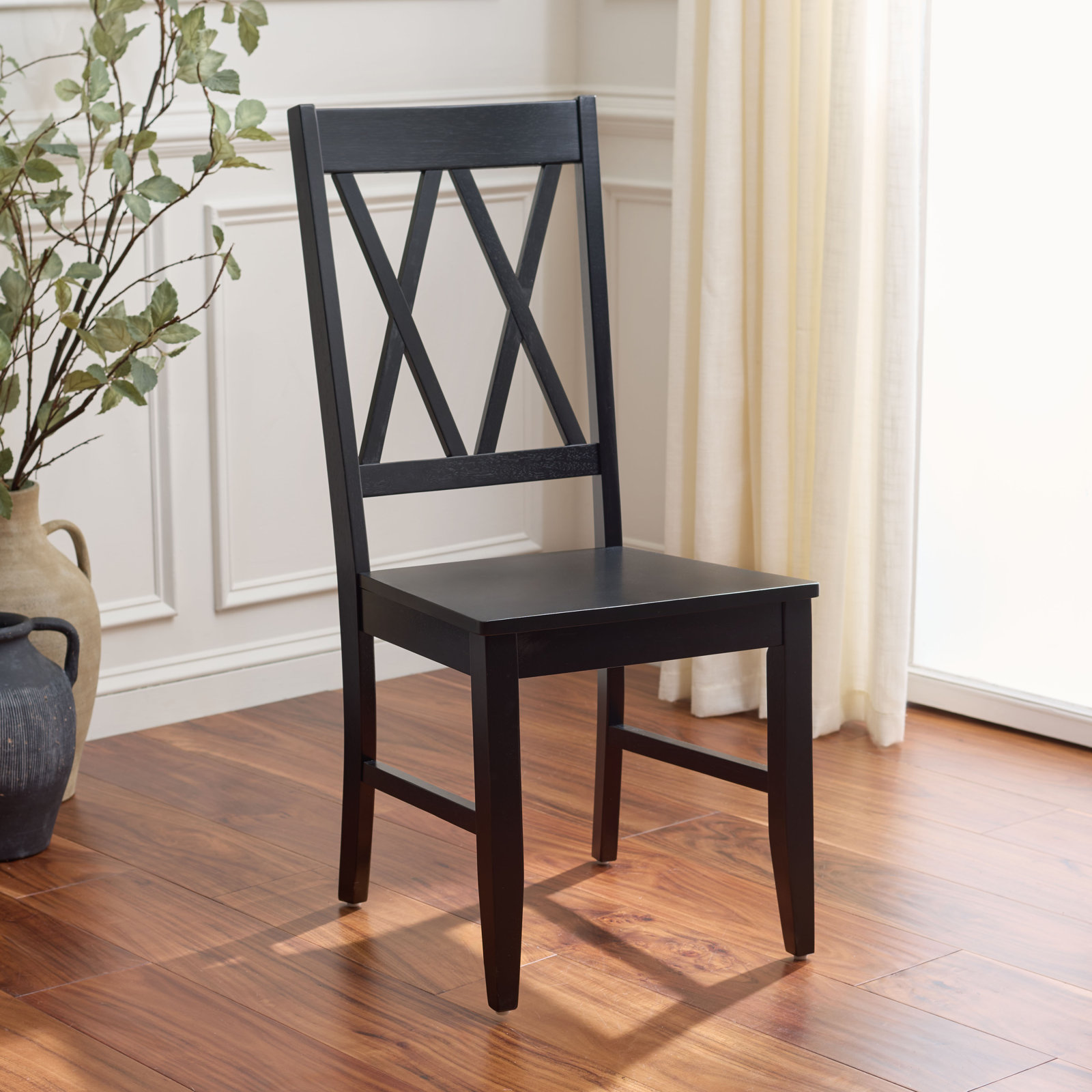 Yelena Double X-Back Side Chair, Black